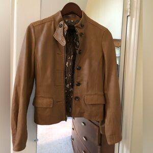 BCBG Max Azria Tan Leather Jacket Size XS